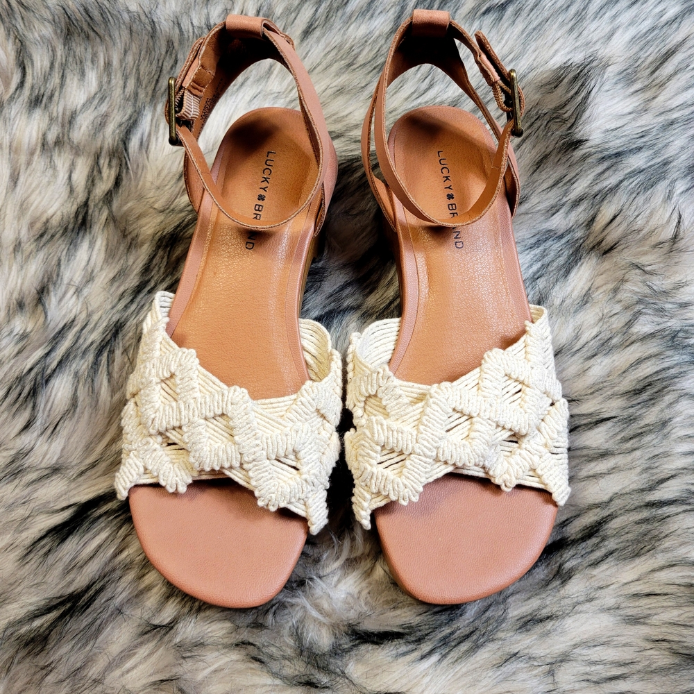 Lucky Brand Women's Tan and Cream Sandals